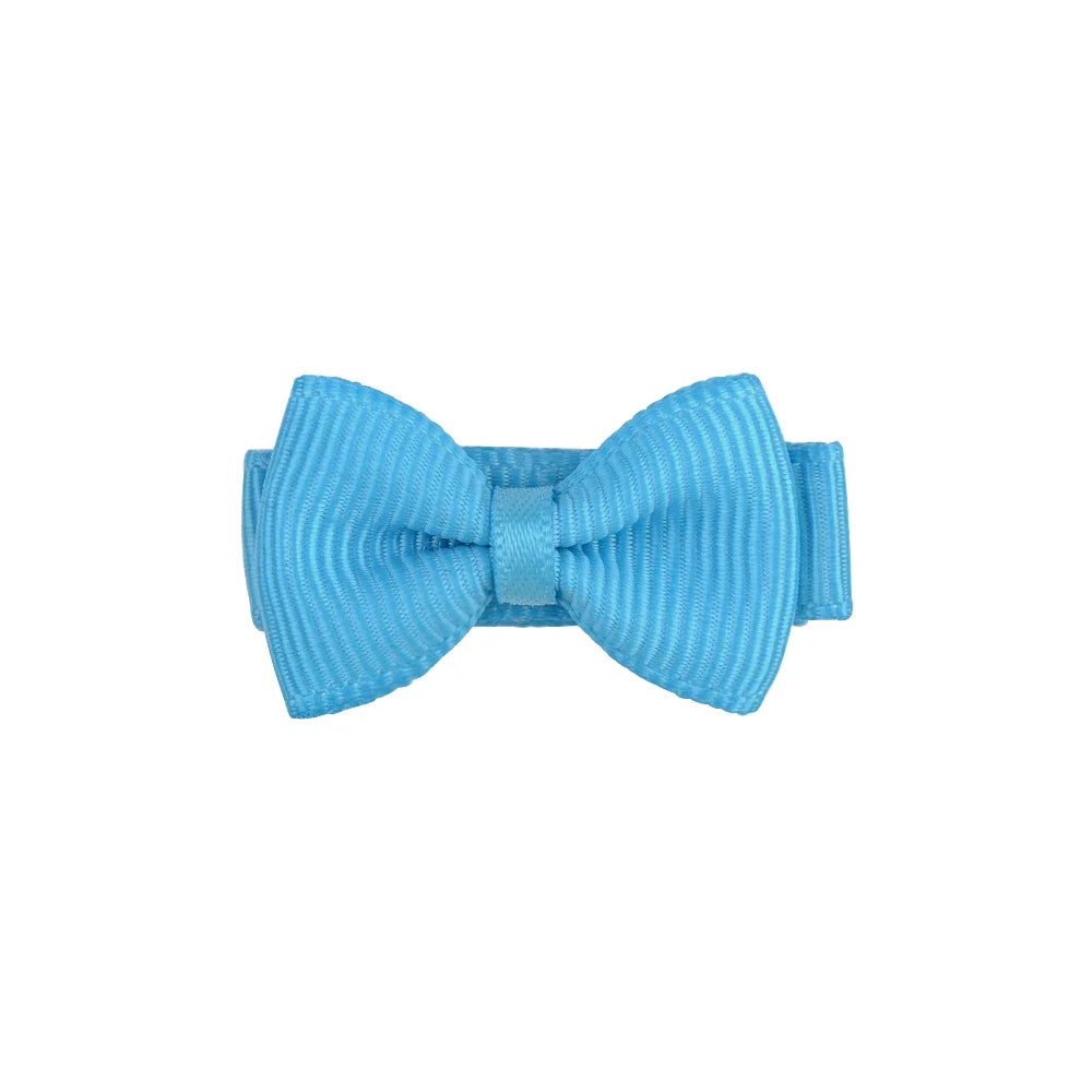 RIBBON BOWS Mini Ribbon Hair Bows Clip for Girls Bangs Hairgrips Covered Safety Bows Headwear Kids Head Claw Accessories