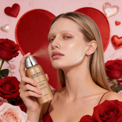 Portable Waterproof Sweat Proof Foundation Spray Fine Powder Concealer Long Lasting Brightening Makeup Gift for Valentine's Day