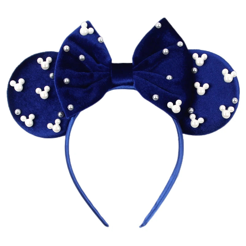 New Trendy Mouse Ears Headband Mickey 3.3"Velvet For Girls Soft Bow Hairband Halloween Festival Party Trip DIY Hair Accessories