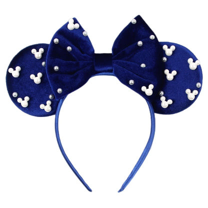 New Trendy Mouse Ears Headband Mickey 3.3"Velvet For Girls Soft Bow Hairband Halloween Festival Party Trip DIY Hair Accessories
