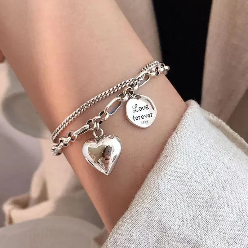 New Luxurious Geometry Square Green Crystal Bracelets Women Fashion Exquisite Butterfly Love Heart Metal Bracelets Set Jewelry