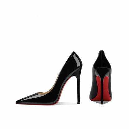 Sexy Red Bottom High Heels Women's Fashionable Pointed Toe Thin Heel Nude Color Shoes for Night Club And Daily Wear