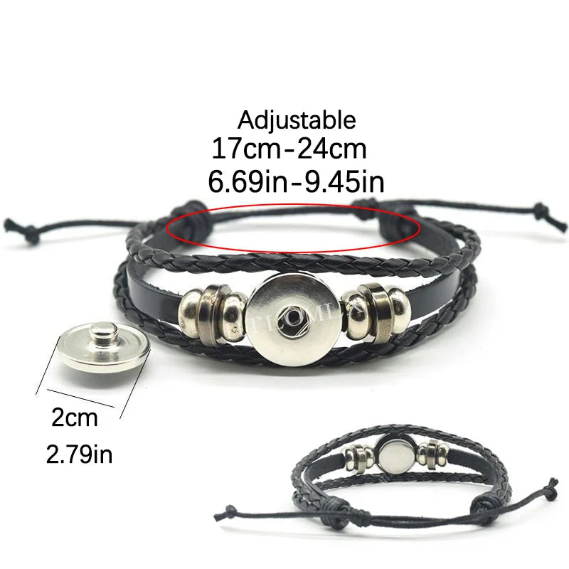 Charm Luminous Sun Moon Lover Leather Bracelet Vintage Punk Multi layer Beaded Weaving Bracelet Couple Gift