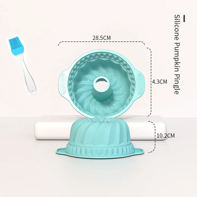 Baking Pans Set Silicone Bakeware Molds for Baking,Bread Donut Pan Cake Kitchen Fluted Tube Pan Cupcake Moulds with free Brush