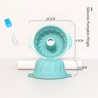 Baking Pans Set Silicone Bakeware Molds for Baking,Bread Donut Pan Cake Kitchen Fluted Tube Pan Cupcake Moulds with free Brush