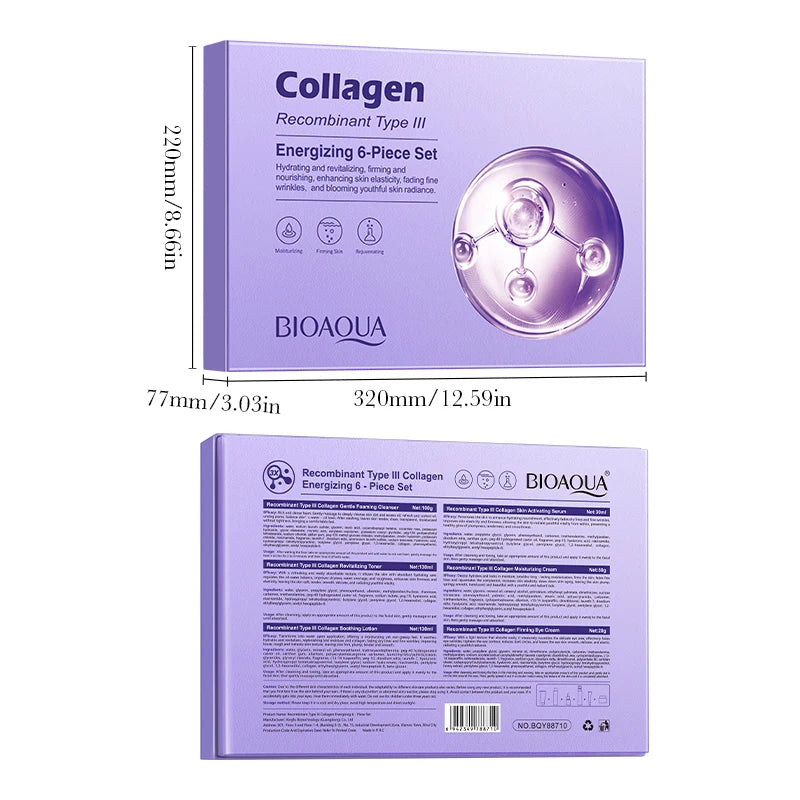 Energizing Collagen 6 Piece Skin Care Set Firming Skin Fade Fine Line Dark Circle Reduction Moisturize Brighten Korean Cosmetics