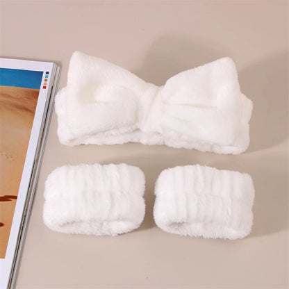 3Pcs Spa Headband Wristband for Washing Face Microfiber Makeup Towel Hair Bands Washband Scrunchies Absorbent Wrist Sweatband