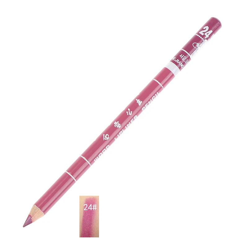 Professional Wood Lip liner Waterproof Lady Charming Lip Liner Soft Pencil Makeup Women's Long Lasting Cosmetic Tool 28Color