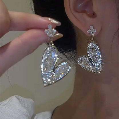 2023 New Fashion Trend Unique Design Delicate Elegant Green Zircon Tassel Earrings Women High Jewelry Wedding Party Gifts
