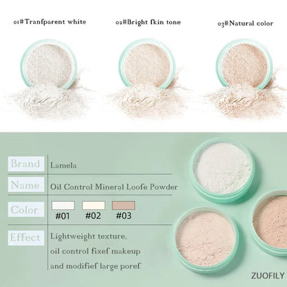3 Colors Makeup Loose Powder Transparent Natural Face Finishing Powder Professional Oil-control Waterproof Matte Setting Powder