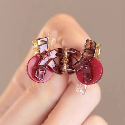 Luxury Rhinestone Pearl Hair Claws Mini Size Cross Shark Clip Women Girl Non Slip Plastic Side Barrettes Sweet Hair Accessories