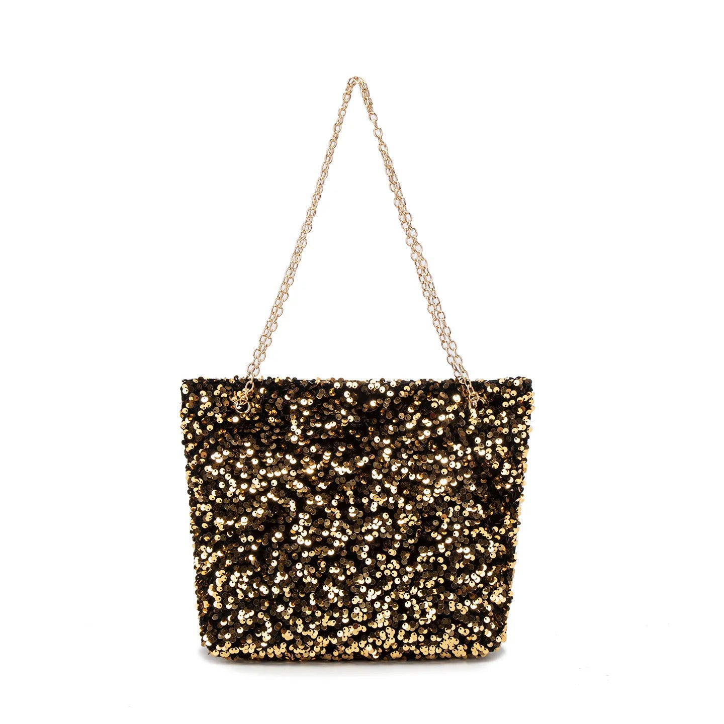 Shiny Sequin Tote Bag Large Capacity Chain Shoulder Bag Glitter Evening Handbag for Party Wedding & Prom Fashion Bag for Women