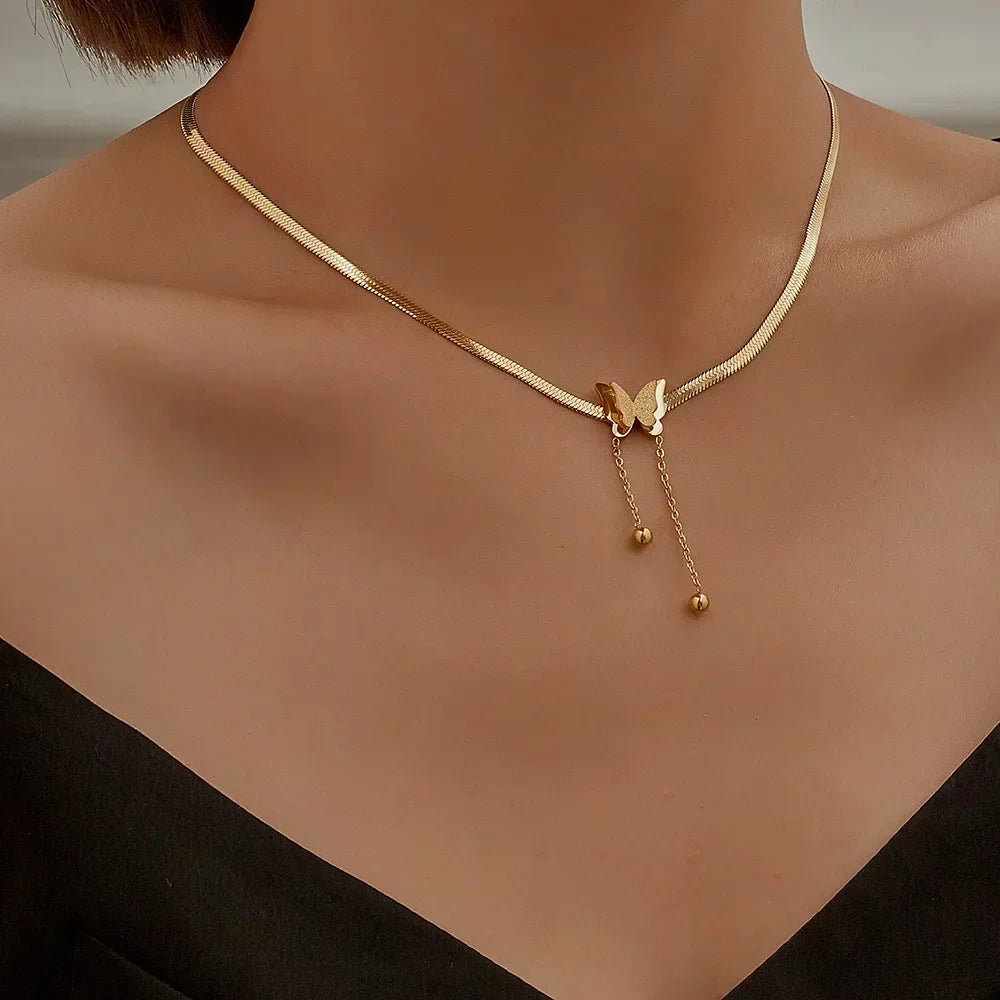 New Fashion Simple Silver Color Love Heart Pendant Necklace Charm Chain Collares Necklace for Women Party Jewelry Daily Wear