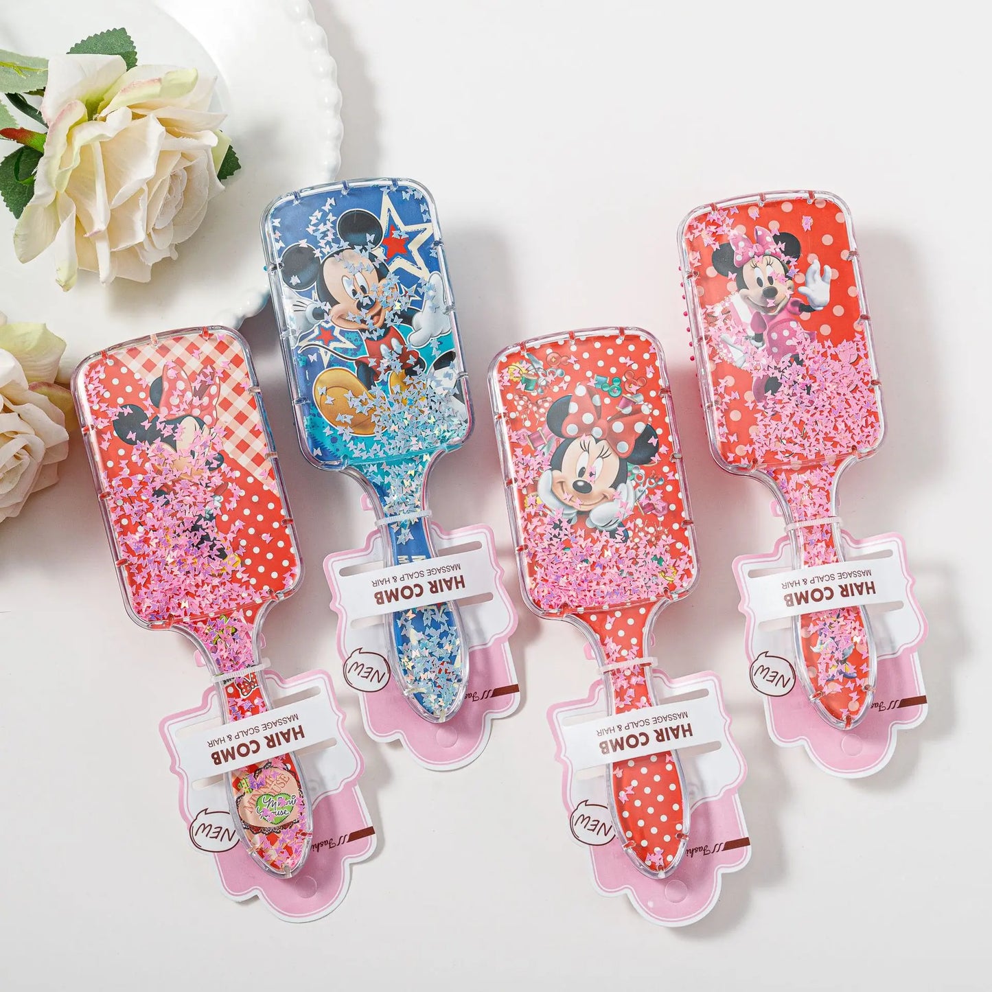Disney Frozen Elsa Minnie Mickey Mouse Air Cushion Massage Combs Children Comb Hair Brush Hairdressing Tool Girls Christmas Gift