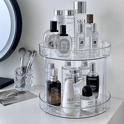 360° Rotatable Desktop Cosmetic Rack Bathroom Shelf Large-capacity Perfume Aromatherapy Skin Care Product Storage Rack Organizer