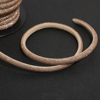 Bling Bling Rhinestone Cord Trimming Round Crystal Soft Tube Shoelace Rope Hoodies Trouser Drawstring DIY Manual Aglets 1yard