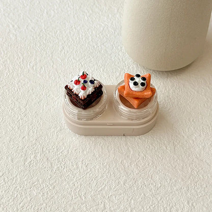 KLASSNUM Portable Cute Cartoon Contact Lens Case Drawer Design Color Contact Lenses Box Container Storage Case Travel Accessory