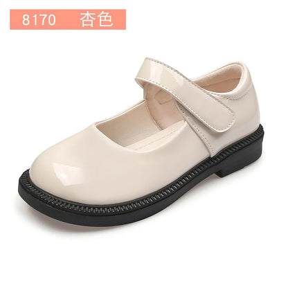Children's Leather Shoes 2023 New Bow Girl Princess Shoes Soft Sole Casual Student Black Performance Shoes
