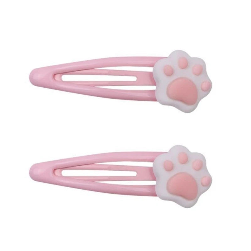 Metal Snap Cartoon Cat Paw Shape Hair Clip New Year Headwear for Woman Birthday Party Carnivals Theme Non-slip Hairpin