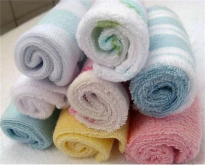 8pcs/Set Soft Cotton Baby Infant Newborn Bath Towel Washcloth Feeding Wipe Cloth Towels For Infant