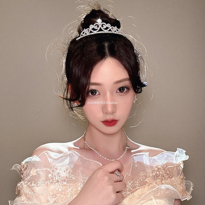 Silver Color Crystal Tiaras and Crowns Rhinestone Prom Diadem Crown Tiara for Women Bride Bridal Wedding Hair AccessoriesJewelry