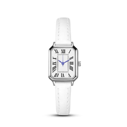 2024 New Foreign Trade Casual Fashion Fresh Art Silver Case Square Strap Roman Women's Quartz Watch in Stock