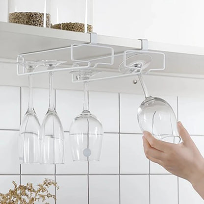 Wine Glasses Holder Bartender Stemware Hanging Rack Under Cabinet Stemware Organizer Glass Goblet Iron Rack Bar Kitchen Tools
