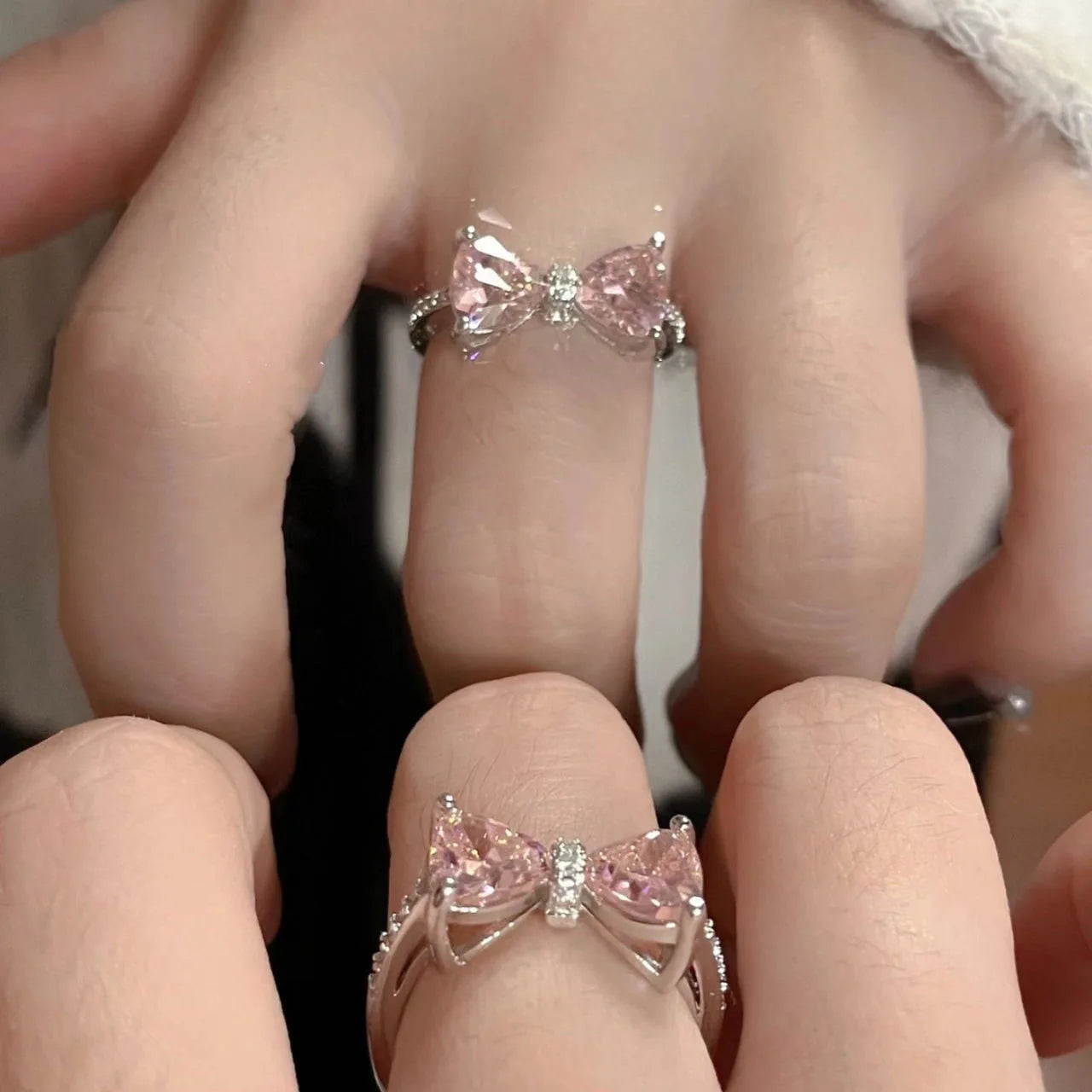 Unique Delicate Flower Opening Adjustable Rings for Women Silver Color Minimalist Finger Ring Engagement Jewelry Female Gift