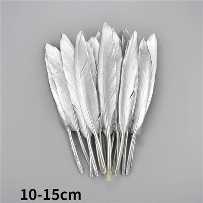 Gold Goose Feather Silver Turkey Plumes Handicraft Accessories Golden Duck Feathers Table Centerpieces Wedding Party Decoration