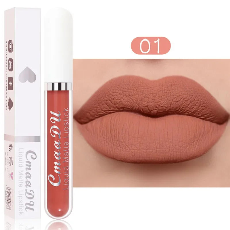 6 Colors/Set Fashion Matte Lip Gloss Sets Natural Moisturize Waterproof Lasting Velvet Sexy Red Liquid Lipstick Beauty Cosmetic