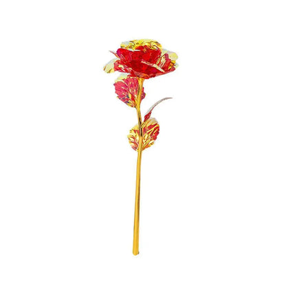 24k Eternal Rose Artificial Flowers Foil Plated Gold Rose Wedding Valentine'S Day Decoration Mother'S Day Gifts Fake Flower