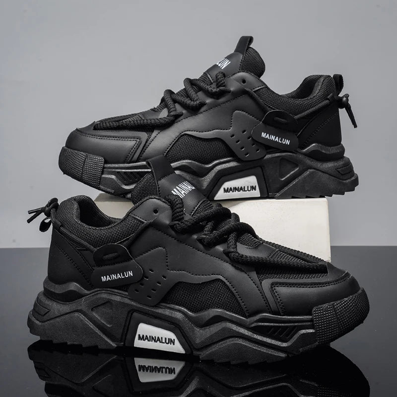 Breathable men's sports shoes, road running shoes, suitable for all seasons, outdoor hiking men's shoes. Thick-soled shoes, dail