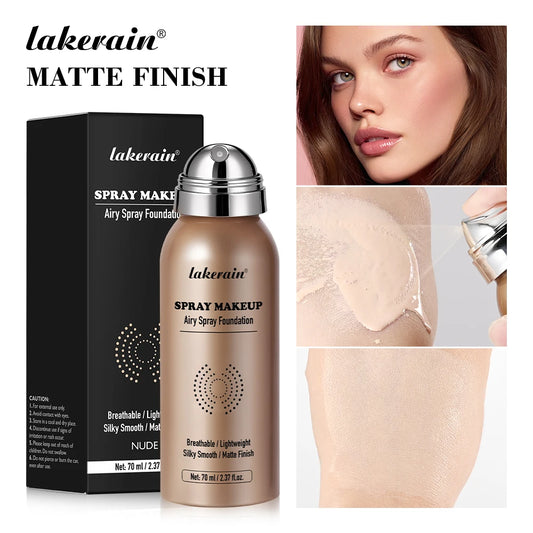Airy Foundation Spray Waterproof Sweat-resistant Natural Silky Matte Finish Even Skin Tone Breathable Foundation Make-up Spray