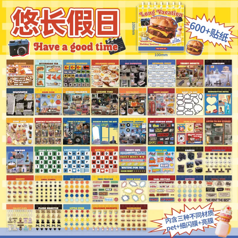 MINKYS Kawaii 45 sheets DIY Decorative Sticker Book Journal Material Kpop Stickers Kids Gift School Stationery