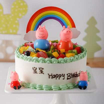 4Pcs/set Pepa Pig Children's Action Figure George Anime Cartoon Toys Mom and Dad Anime Party Toys Children's Birthday Gift