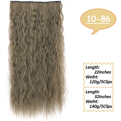 NICESY Synthetic Long Wavy 5 Clips Hair Extensions 22Inch/32Inch Clip On Hair Extensions High Tempreture Fake For Women