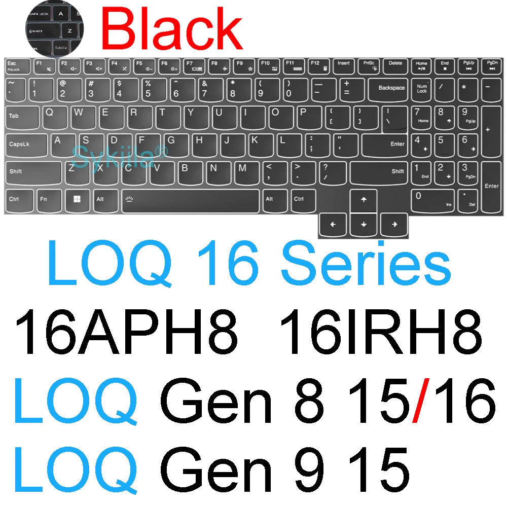 Keyboard Cover for Lenovo LOQ Gaming 15 16 17 15AHP10 15IRX10 17IRX10 15ARP9 15IAX9 15AHP9 11 Silicone Protector Skin Case 15.6