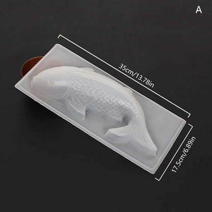 Mold for Baking 3D Koi Fish Shape Plastic Cake Chocolate Jelly Mould DIY Soap Handmade Sugarcraft Mold Baking Molds форма рыба