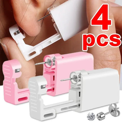 1Pcs Disposable Safe Painless Ear Piercing Tool, Healthy Sterile Punctur Kit Earring Studs Nose Rings Piercing Gun Set