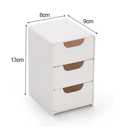 3-Tier Cosmetic Storage Box Organizer With Drawers Multifunctional Countertop Storage For Jewelry Office Supplies