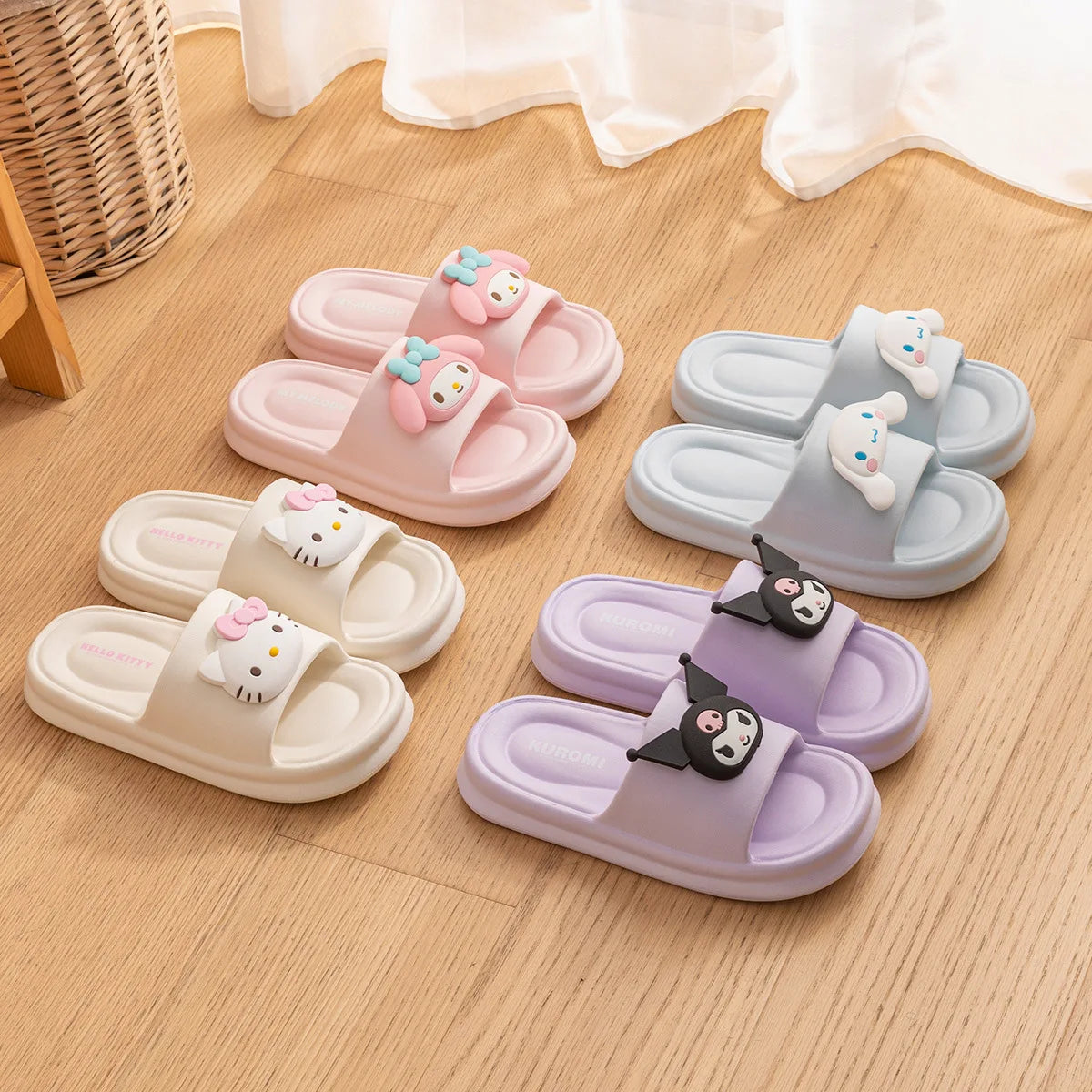 Sanrio Hello Kitty EVA Cloud Slippers, Official Cute Girly Indoor Slides for Women, Non-Slip Soft Sole Comfortable Home Sandals
