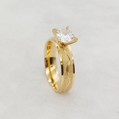 Couple Wedding Rings For Men Lover's Alliance Male Female Ringe Anniversary Stainless Steel Jewelry Ring Woman Gold Color