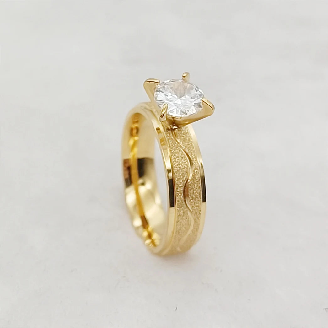 Couple Wedding Rings For Men Lover's Alliance Male Female Ringe Anniversary Stainless Steel Jewelry Ring Woman Gold Color