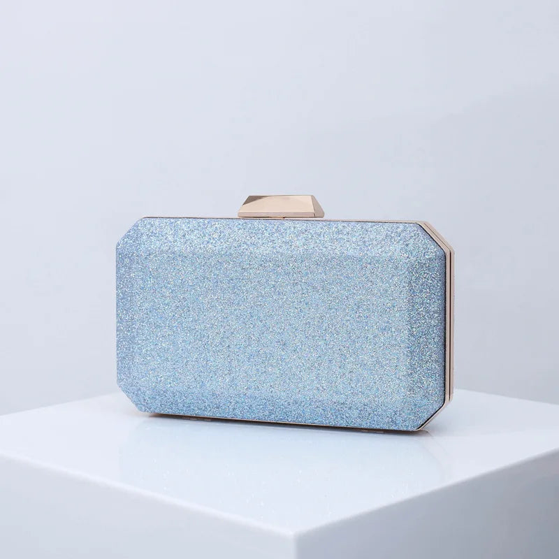 Light Blue Bag Bling Wedding Luxury Designer Handbag Clutch Purse for Women Unique PU High Quality Cross Body Over Shoulder Bag