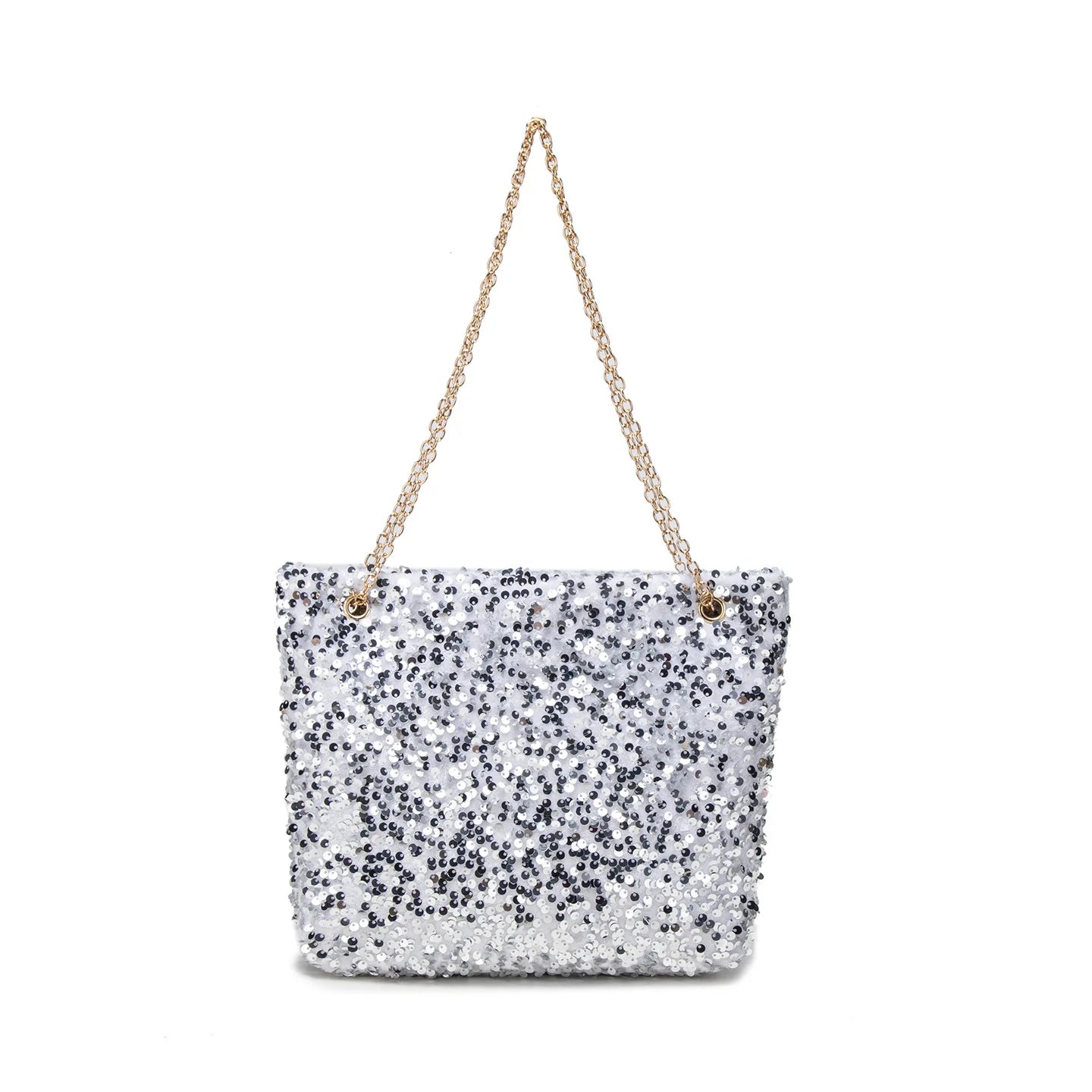 Shiny Sequin Tote Bag Large Capacity Chain Shoulder Bag Glitter Evening Handbag for Party Wedding & Prom Fashion Bag for Women