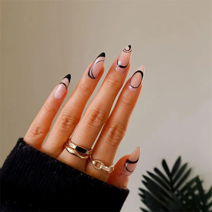 24Pcs/Box Charming Pink Flame Short Detachable Finished Fingernails Ballet Wearable Fake Nails press on Square Head Full Cover