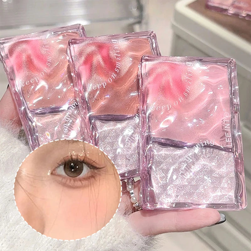 LEEINTO light sweet energy high gloss blush disk pearl fine flash bright makeup does not fly powder to show tender rouge
