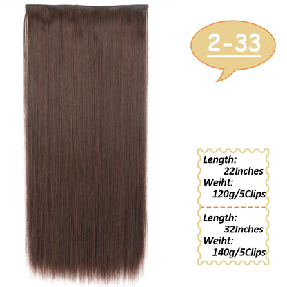 NICESY Synthetic Long Wavy 5 Clips Hair Extensions 22Inch/32Inch Clip On Hair Extensions High Tempreture Fake For Women