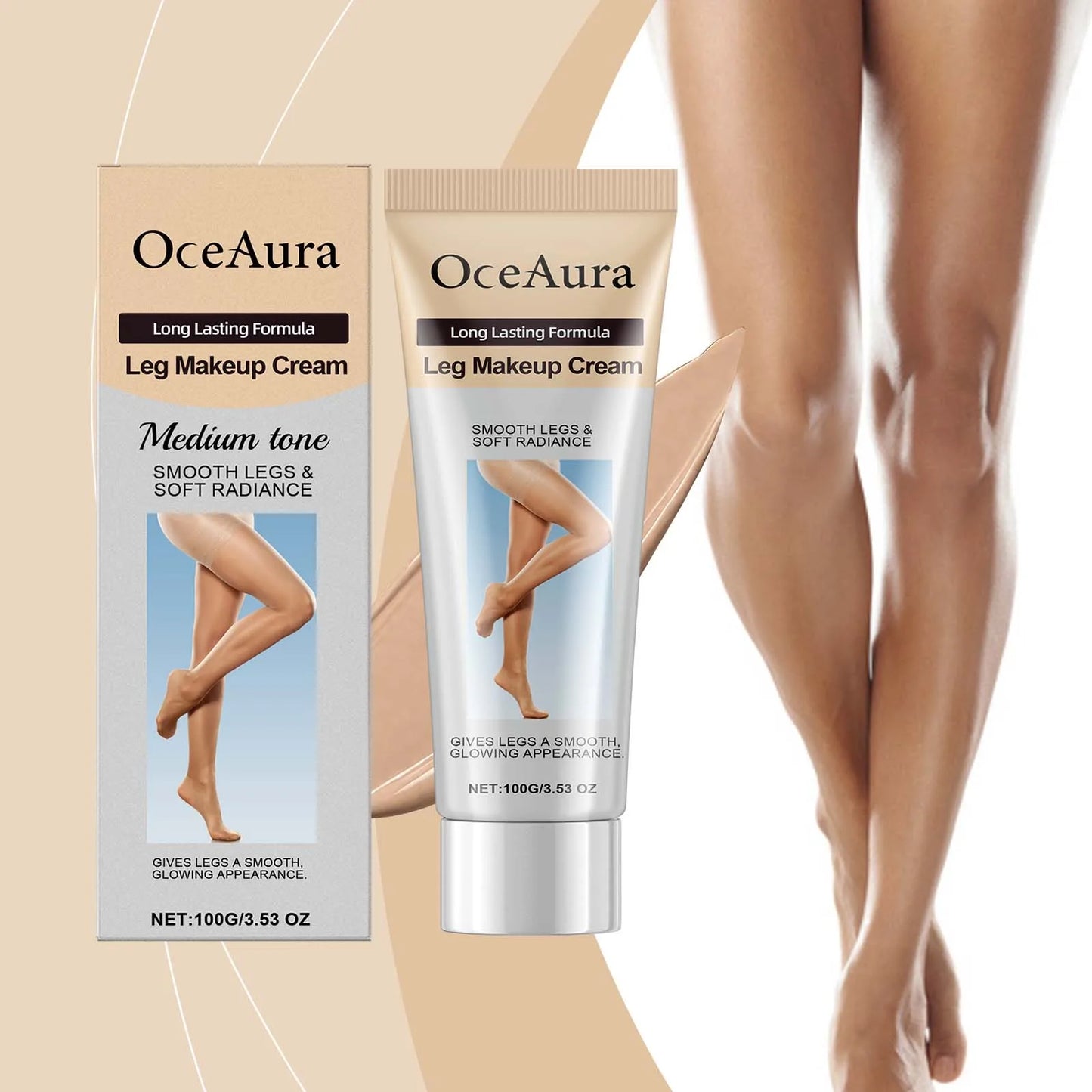 100g Beauty Leg Cream Makeup Body Coverage Long-Lasting Waterproof Professional Concealer Skin Medium Tone Liquid Foundation