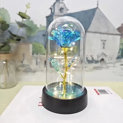1pc Hot LED Enchanted Galaxy Rose Eternal Beauty Rose With Fairy Lights in Dome for Valentine's Day Wedding Party Mother's Day